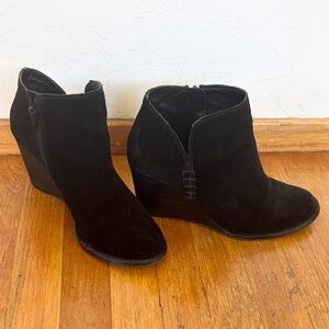 Lucky Brand Black Wedge Ankle Booties